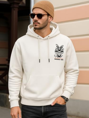 Sweat à capuche surdimensionné homme avec imprimé graphique manches longues