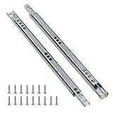 Yoohey Metal 9.7 inch Drawer Slides, Ball Bearing Two Way Slide Track Rail 0.7 inch Wide 1 Pair