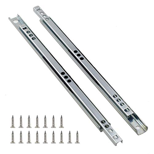 Yoohey Metal 9.7 inch Drawer Slides, Ball Bearing Two Way Slide Track Rail 0.7 inch Wide 1 Pair