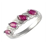 Taille de la bague : 52 Ivy Gems - 135R1070-02/AMM - Bague Femme - Or Blanc 375/1000 (9 Cts) 2.338 Gr - Rubis/Diamant - T 52