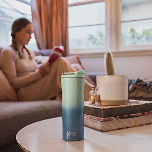 Bottlebottle Bottle Bottle Insulated Coffee Tumblers With Dual-Use Lid And Straw Double Walled Iced Travel Coffee Mug For Woman And Man 18 Oz Stainless Steel Tumbler With Handle(Green Blue #TOP7