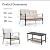 LAUSAINT HOME 4-Piece Patio Conversation Set, Comfortable Oversized Outdoor Furniture Set with Soft Cushion and Storage Metal Coffee Table for Backyard, Porch, Garden and Poolside, Beige