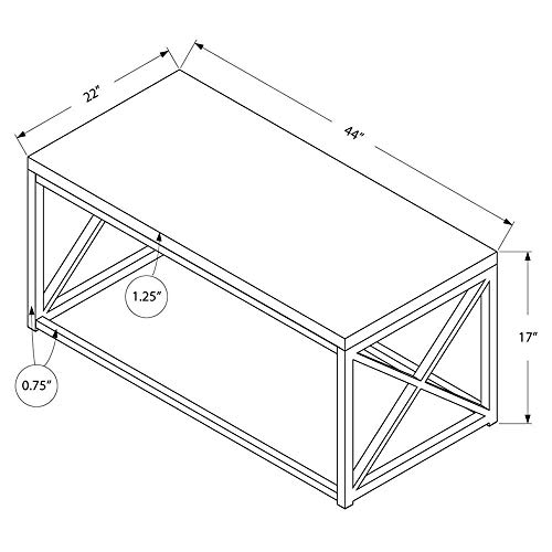Monarch Natural Wood-Look Finish Chrome Metal Contemporary Coffee Table (2 Pack) #TOP3