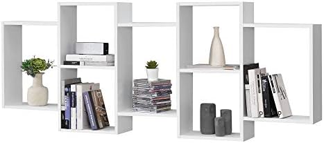 [en.casa] Estantería para Pared Jessheim 161 x 18 x 65 cm con 7 C...