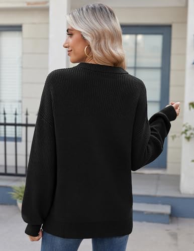 Zeagoo 2025 Fall Chunky Knit Sweater for Women Oversized Crewneck Long Sleeve Cotton Pullover Sweaters Jumper Tops - Image 6