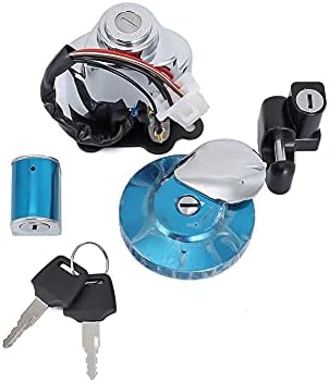 Ignition Switch Gas Tank Locking Cap Cover Lock Set w/Key for Honda Shadow Aero 750 VT750CE 2014 Shadow Aero 750 VT750C 2004-2012 Shadow ACE 750 VT750CD Deluxe 1998-2003 Shadow ACE 750 VT750C 97-03