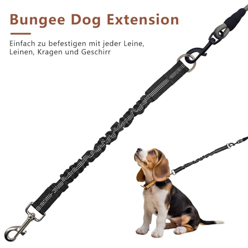 Yuiturt Ruckdämpfer für Hunde Leine (2.5 * 42cm), Bungee Leine Hund, Elastische Hundeleine, Ruckdämpfer Hund, Elastische Hundeleine Nylon-Kurzleine Perfekte Dämpfung beim Fahrrad für Hunde ab Mittler
