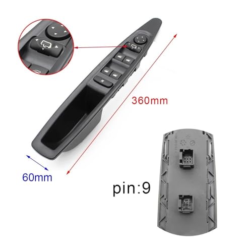Interrupteur commande vitre électrique avant gauche pour Citroën C4 de 2004 à 2010 - 3