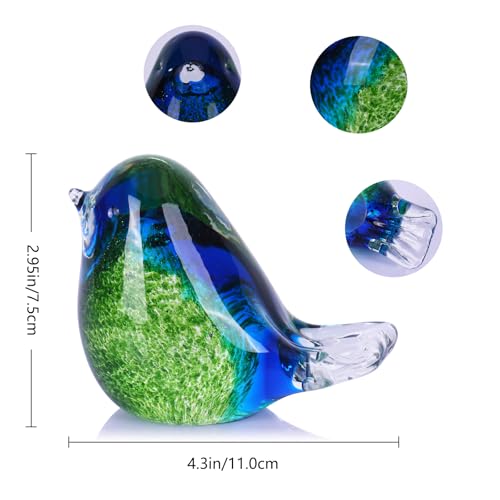 Lccck NO Blue Bird Glass Figurines - Crystal Birds Paperweights thumb #1