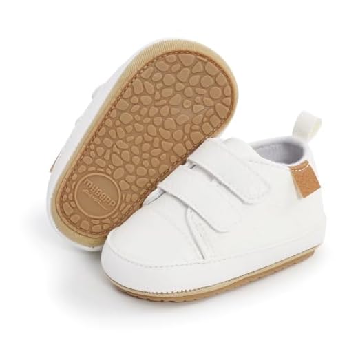 BABSMULY Sapatos para bebês meninos meninas sola de borracha antiderrapante tênis de couro infantis primeiros passos sapatos de berço infantil mocassins rasteiros. (Branco, 3-6 Meses)