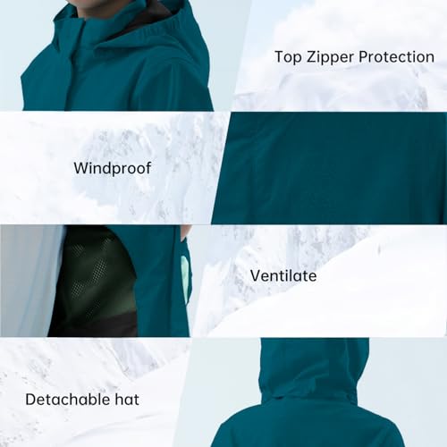 Image of Girls Boys Rain Jackets, Lightweight Waterproof Kids Rain Coats with Hood Windbreakers for Kids