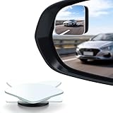 LivTee Blind Spot Mirror, Fan HD Glass Frameless Convex Rear View Mirror with wide angle Adjustable Stick for Cars SUV and Trucks, Pack of 4