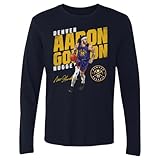 500 LEVEL Aaron Gordon Denver Nuggets Long Sleeve Shirt - Aaron Gordon Denver Nuggets Slant WHT (Navy, Large)
