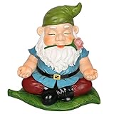 CCOQUS Zen Garden Gnome Statue,Yoga Gnome Figurine - Outdoor Lawn Patio Fairy Garden Decor (Green)