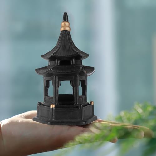Pavillon hexagonal zen en céramique pour mini ornement de jardinage - 4