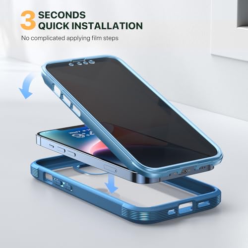 Coque robuste iPhone 14 transparente intégrale Diaclara bleue