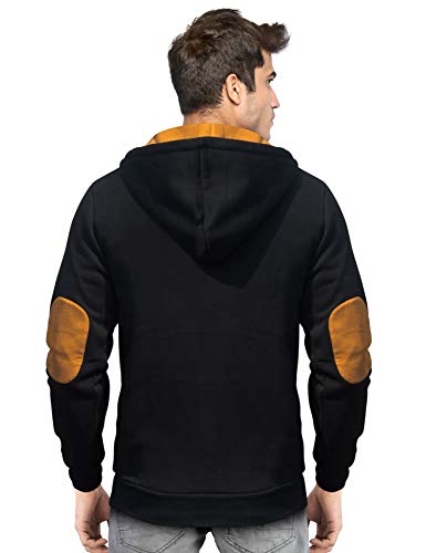 Image of EYEBOGLER Men's Cotton Knited Sweatshirt (SW4-BLMT P4 Black-Mustard S)