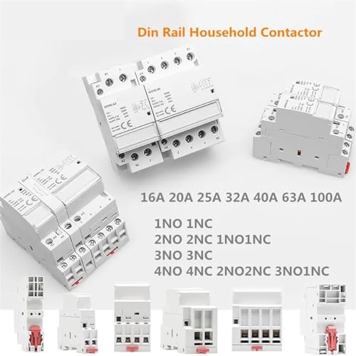 Contactor de riel DIN 2P 25A 2NO para control de calefacción y luces 7