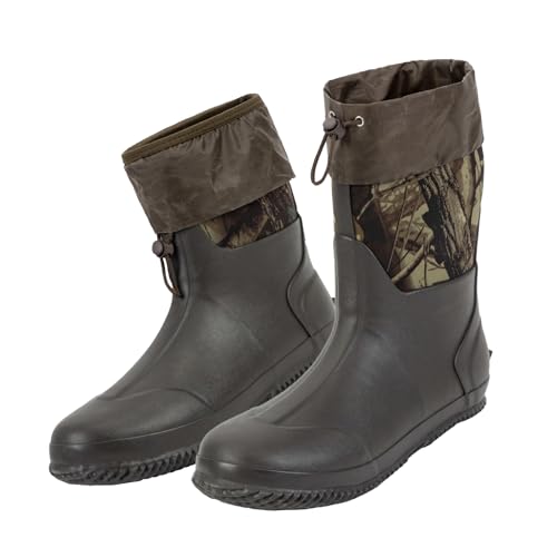 Image of Ubon Men's Medium-High Waterproof Chloroprene Rubber Rain Boots for Farm and Garden Work