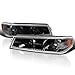 SPEC-D TUNING Jet Black Housing Clear Lens Bumper Corner Lights Compatible with Chevy Colorado GMC Canyon 2004-2012 L+R Pair Assembly