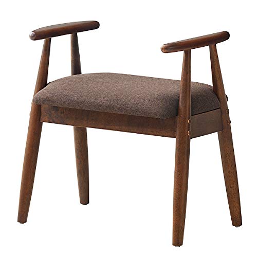 Giantex Shoe Bench, Vanity Stool Upholstered Seat, Wood Footrest Stool, Load Capacity 286