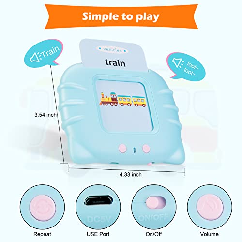 Learning Toys for 1 2 3 Year Olds, Talking Flash Cards with 224 Sight Words, Educational Toys for 1 2 3 Year Old, Speech Therapy Autism Toys Christmas Birthday Gifts for Toddler Boy Girl