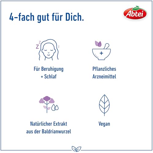 Abtei Baldrian Beruhigungstropfen - pflanzliches Beruhigungsmittel aus der Baldrianwurzel - beruhigt und entspannt die Nerven und unterstützt das Einschlafen - vegan - 1 x 100 ml