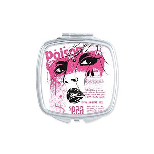Petit miroir à main artistique avec illustration de mode sexy femme poison