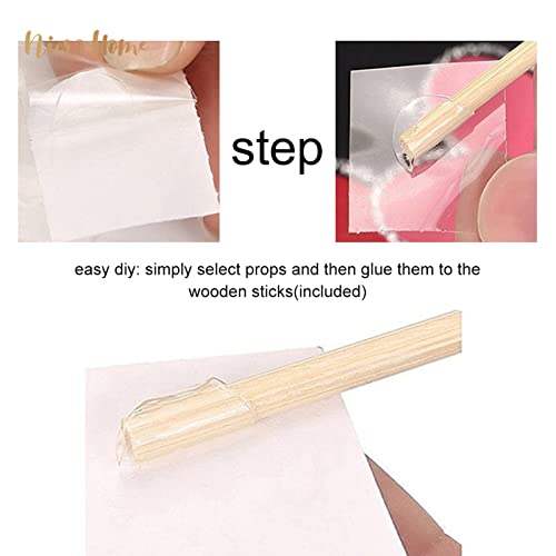 Nicrohome Baby Shower Photo Booth Props-11 Pack Baby Gender Reveal Photo Props Metal Texture Bronzing Gender Reveal Ideas Party Supplies,White Gold Baby Photo Props Birthday Party #TOP3