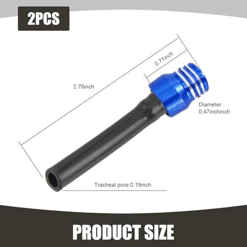 Dogary 2 PCS Gas Cap Vent Tube, CNC Alloy Breathable Oil Pipe Cover, Oil Gas Tank Cap Breather Vent Hose with Steel Balls, for ATVs, Motorcycles, Off-road Vehicles, Quad Bikes (Blue)