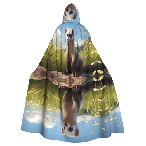 Cape furet sauvage à capuche adulte pour festivals et soirées déguisées