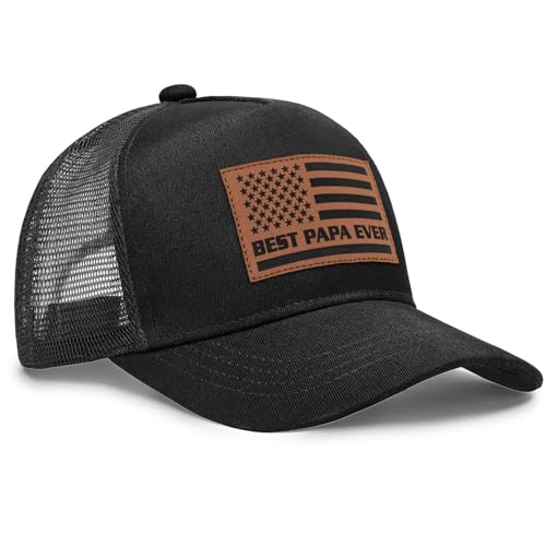 Image of Papa Gifts from Grandkids American Flag Cap Papa Hat for Grandpa