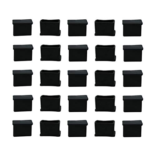 sourcing map Rectangle PVC Chair Leg Cap End Tip Cover Furniture Glide Desk Table Floor Feet Protector 25pcs 0.59" x 1.18"(15 x 30mm) Inner Size Reduce Noise Prevent Scratch