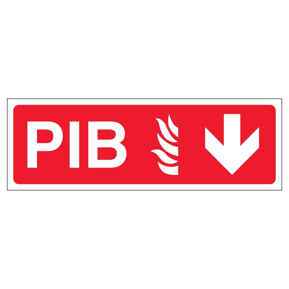 V Safety PIB Arrow Down 450 x 150 mm - 3mm Aluminium Composite Premises Infomation Box Safety Sign
