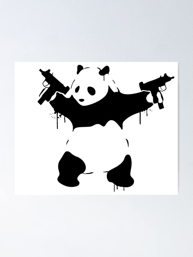 Amazon.co.jp: バンクシー 二丁拳銃パンダ STICKER JAPAN 黒 各約縦