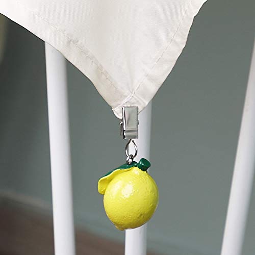 Twofish Home Set of 4 Lemon Tablecloth Weights Clips Lemon Handicraft Tablecloth Clips Pack of 4