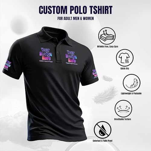 Polos de trabajo personalizados, con logo de empresa, imagen o texto miniatura 4