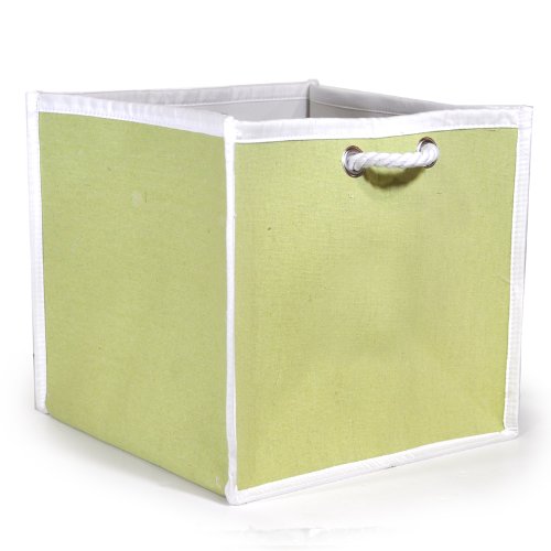 Polka Dot Foldable Canvas Storage Basket Green Large