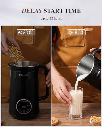 32oz Automatic Soy Machine for Homemade Almond, Oat, Coconut, Soy, Plant Based Milks and Non Dairy Beverages with Delay Start/Keep Warm/Self-Cleaning/Boil Water, Black image 6