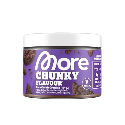 MORE Chunky Flavour, Dark Cookie Crumble, 170 g, vegan, Geschmackspulver zum Süßen, ohne viel Zucker und Kalorien, mit Inulin und Laktase - made in Germany