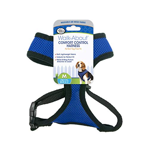 Image of Four Paws Comfort Control Dog Harness Blue Medium