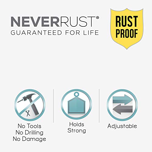 Zenna Home Neverrust Aluminum Adjustable Tension Shower Rod, 30- 43 Inches, White #TOP3