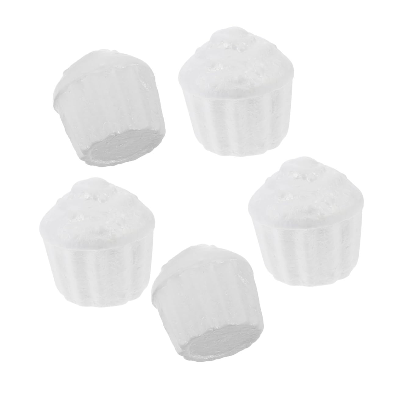 Gatuida 5 Pièces Modèle de Gâteau en Mousse Blanche pour Décoration de Gâteau, Accessoires Créatifs pour Travaux Manuels et Entraînement Pâtisserie Cupcake