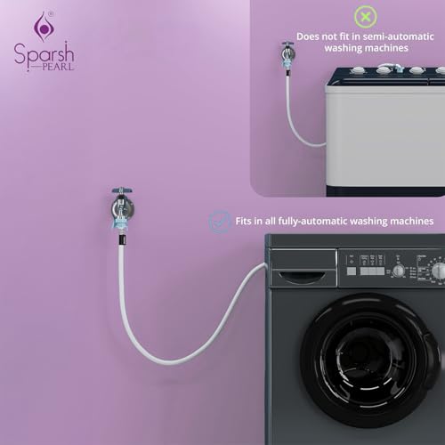 Image of Sparsh Pearl 1.5 Meter Fully Automatic Washing Machine Inlet Pipe with Universal Tap Connector | Hot & Cold Water Washing Machine Pipe Inlet | Leak-Proof, Burst-Proof & Anti-Kink Design