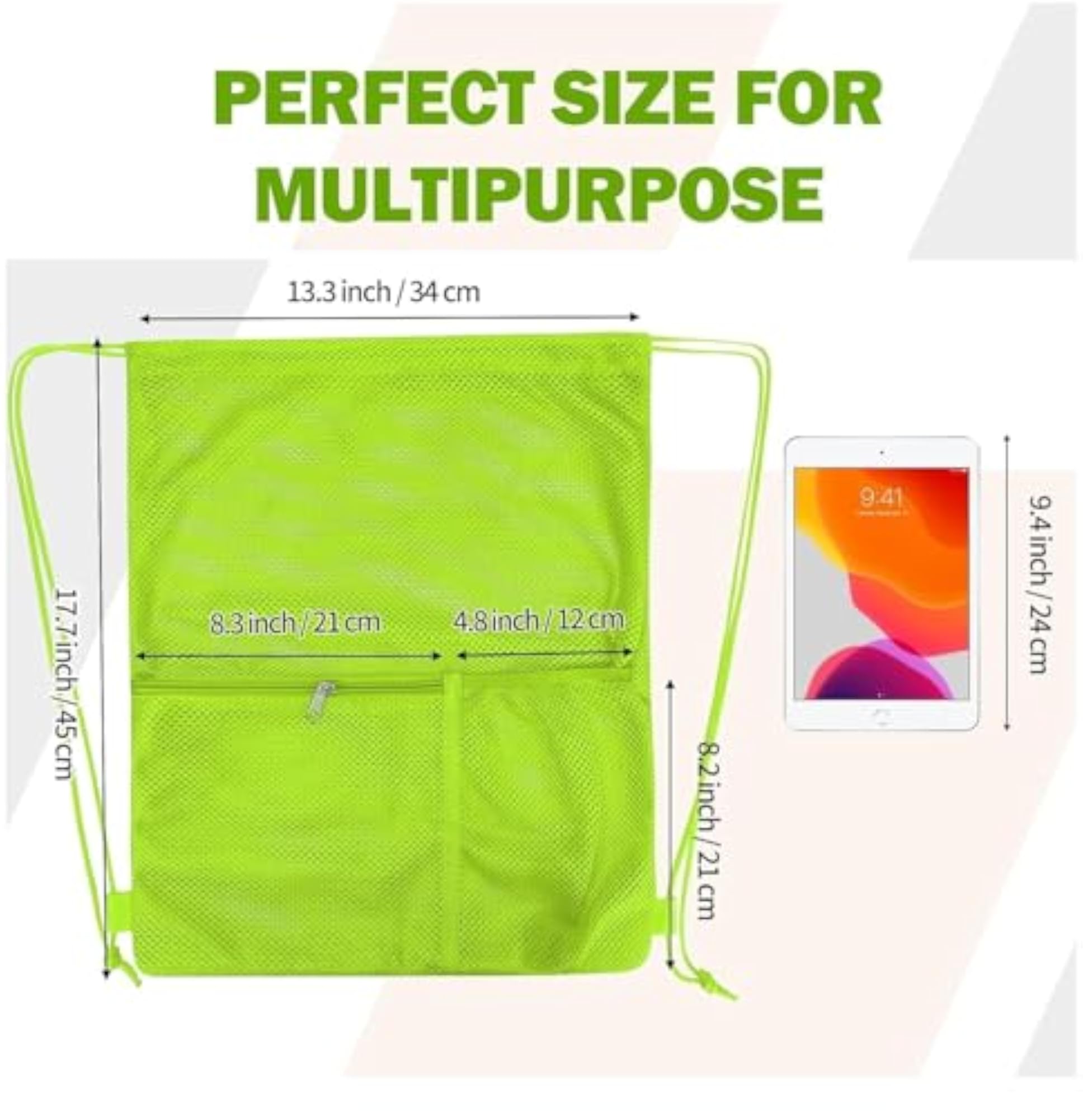 Air Mesh Drawstring Backpack, Multi-Functional