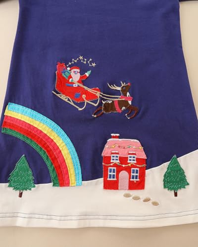 Image of Hongshilian Little Girls Cotton Casual Dress Cartoon Print T-Shirt Short Sleeve Skirt Dresses