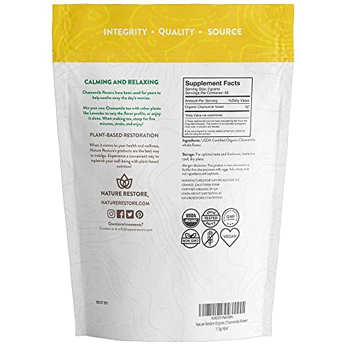 Organic Chamomile Whole Flower, Loose Leaf, Tea Leaves, 4Oz (Packaging May Vary) #TOP1