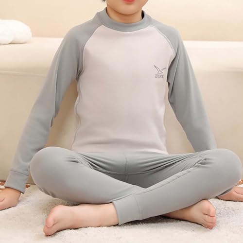 Kids Boys Girls Soft Flannel 𝗣ajamas Long Sleeve 𝐏js Winter Underwear Bottom Thermal Outfit Color Block 𝗣ajama Pant3
