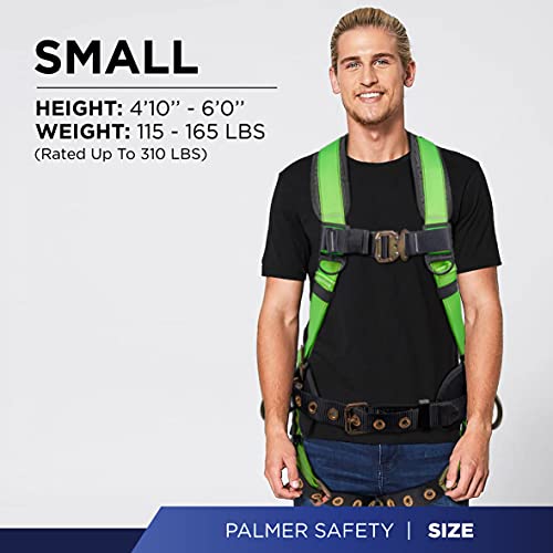 Image of Palmer Safety Fall Protection Safety Harness Hammerhead Series Safety Kit I Premium Harness + Lanyard + D-Ring Extender Kit