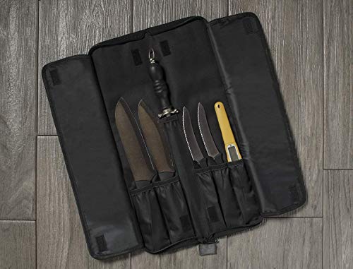 Asaya Chef Knife Roll Bag - 12 Pockets For Knives And Kitchen Utensils - Lightweight, Durable, And Stain Resistant Nylon - Perfect For The Traveling Chef - Knives Not Included #TOP5